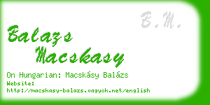 balazs macskasy business card