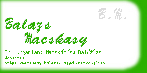 balazs macskasy business card